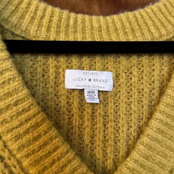 Lucky Brand Chunky Knit Vneck Sweater Womens Size Medium - Picture 4 of 4